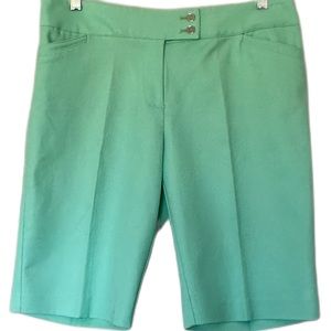 Anne Klein Women's High Rise Mint Aqua Shorts Size 6